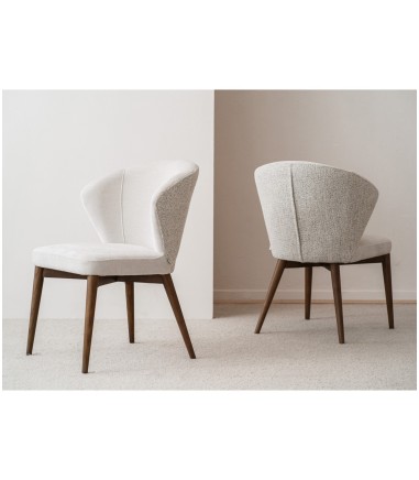Set 2 sillas Eva beige gris nogal - VP Interiorismo
