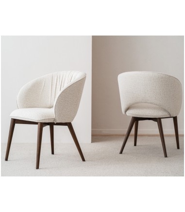 Set 2 sillas comedor Sun beige y nogal - VP Interiorismo