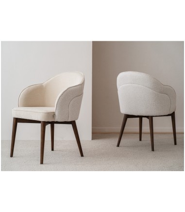 Set 2 sillas comedor Roma marfil nogal - VP Interiorismo