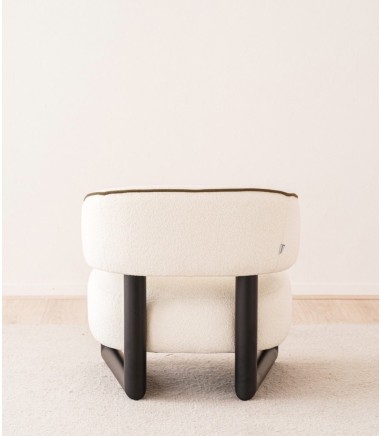 Butaca Neo blanco roto y madera negro - VP Interiorismo