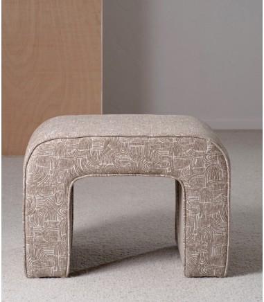 Puf Naia camel y beige - VP Interiorismo