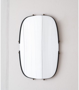 Espejo decorativo de pared metal negro - VP Interiorismo