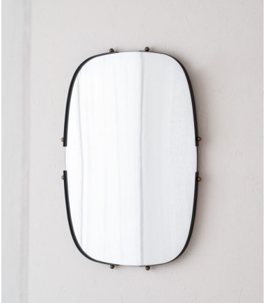 Espejo decorativo de pared metal negro - VP Interiorismo