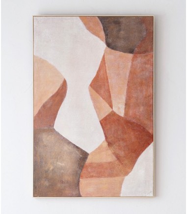 Cuadro abstracto sombras en ocre N2 - VP Interiorismo