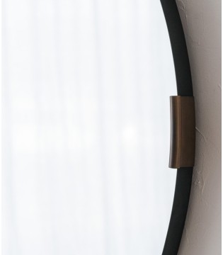 Espejo redondo de pared metal negro - VP Interiorismo 2