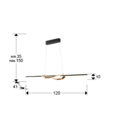 Lámpara de techo colgante Enora negro dorado - Schuller