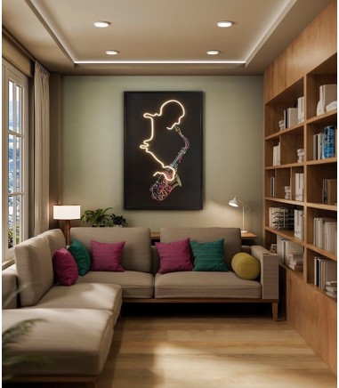 Cuadro con luz LED Saxofón 80x120 cm  - Schuller