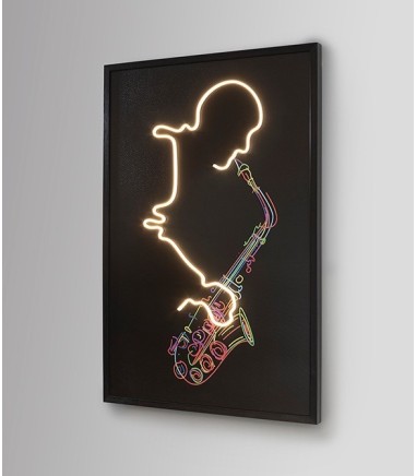 Cuadro con luz LED Saxofón 80x120 cm  - Schuller