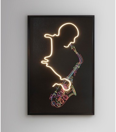 Cuadro con luz LED Saxofón 80x120 cm  - Schuller
