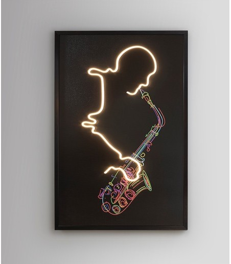 Cuadro con luz LED Saxofón 80x120 cm  - Schuller
