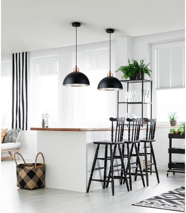 Lámpara de techo colgante Polo 1L negro cobre - I3