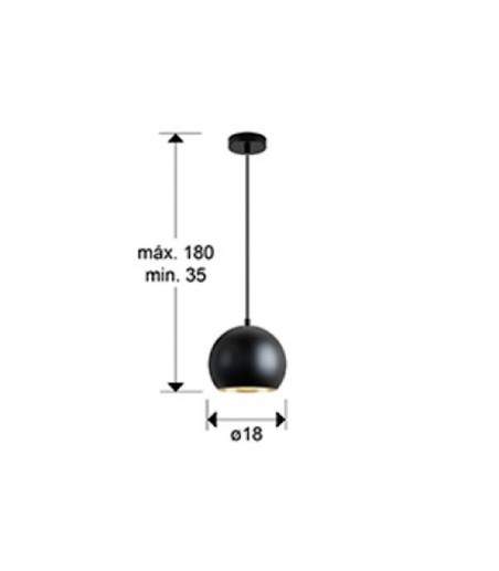 Lámpara de techo colgante Olena 1L oro negro - I3