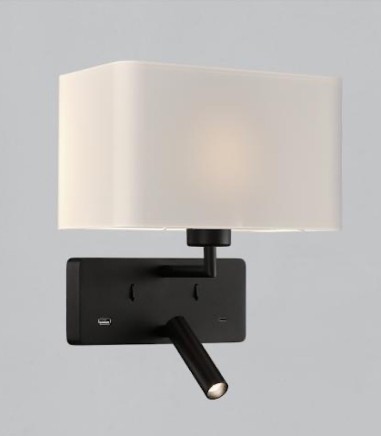 Aplique de pared dormitorio Romeo con lector E27 - ACB