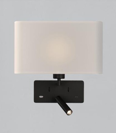 Aplique de pared dormitorio Romeo con lector E27 - ACB