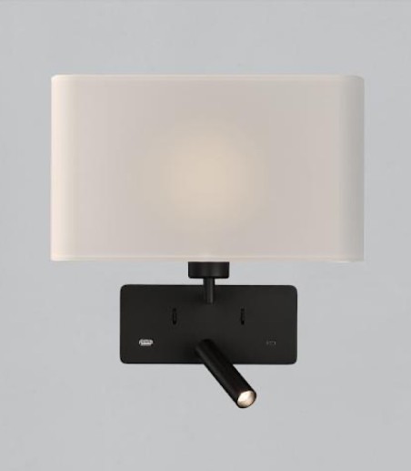 Aplique de pared dormitorio Romeo con lector E27 - ACB