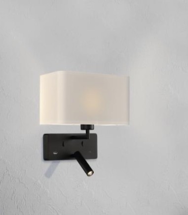 Aplique de pared dormitorio Romeo con lector E27 - ACB