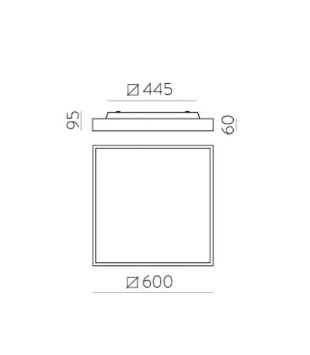 Dimensiones Plafón de techo Oporto 60cm - ACB