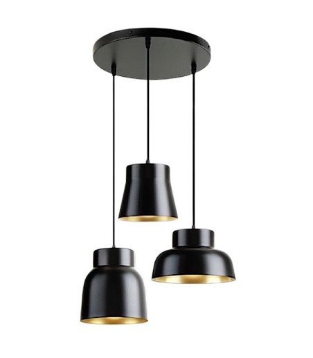 Lámpara de techo colgante Vulcano 3L D50 oro negro - I3