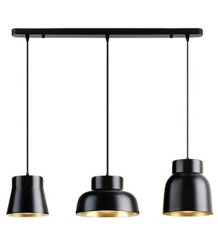Lámpara de techo lineal Vulcano 3L oro negro - I3