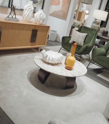 Mesa de centro Maya metal, óxido y mármol - VP Interiorismo