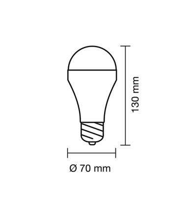 Tamaño Bombilla recargable LED 6W E27 Dimmable CCT
