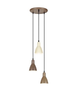 Lámpara de techo colgante Afra 3L E27 marrón crema - I3