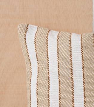 Cojín de algodón Anxa blanco beige N2 - VP Interiorismo 2