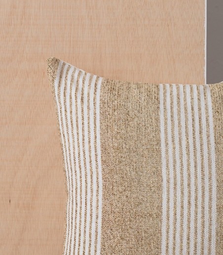 Cojín de algodón Ero blanco camel N3 - VP Interiorismo