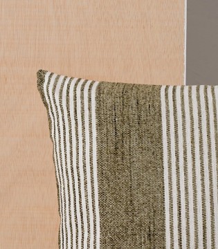 Cojín de algodón Berte blanco verde N5 - VP Interiorismo 2