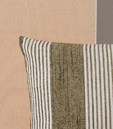 Cojín de algodón Berte blanco verde N5 - VP Interiorismo