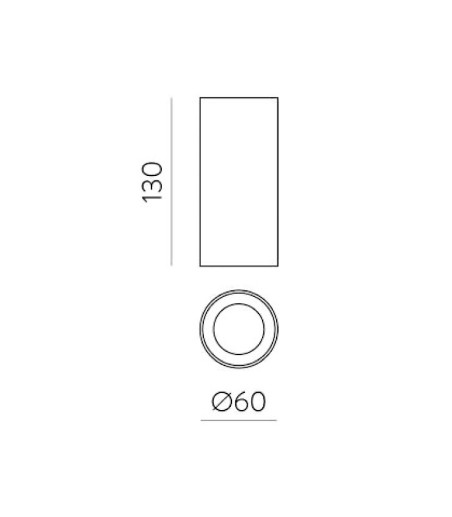 Plafón de techo Pipe Ø60mm - ACB