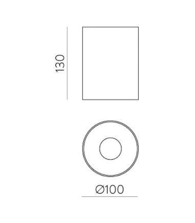 Plafón de techo Pipe Ø100mm - ACB