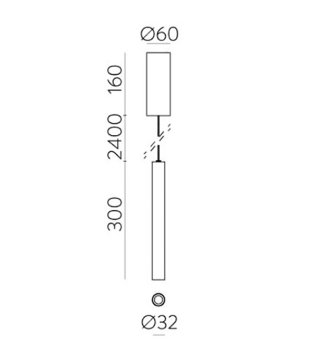 Lámpara de techo colgante LED Pipe - ACB