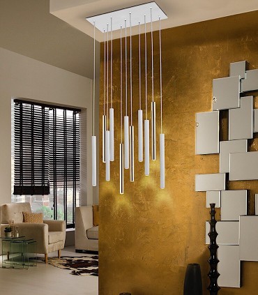Lampara VARAS oro blanco 11 luces - Schuller 373342