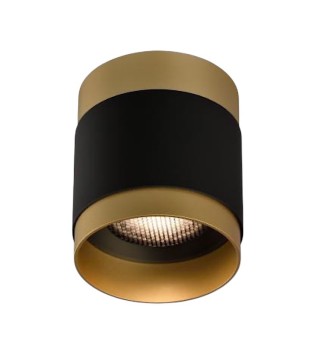 Plafón de techo LED Lux 18W Ø100mm negro/oro - ACB