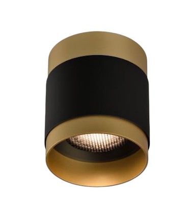 Plafón de techo LED Lux 18W Ø100mm negro/oro - ACB