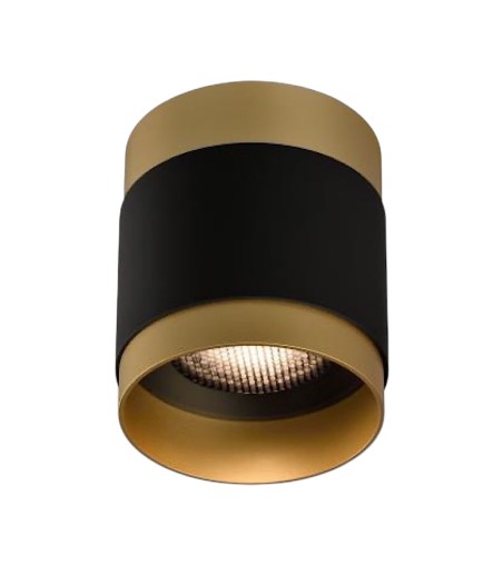 Plafón de techo LED Lux 18W Ø100mm negro/oro - ACB