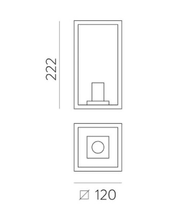 Aplique de pared Cube antracita - ACB