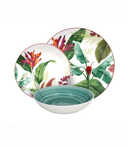 Vajilla completa de porcelana Madison Tropicalia - Tognana