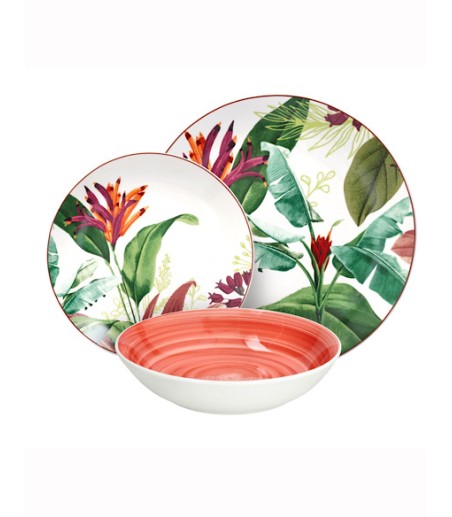 Vajilla completa de porcelana Madison Tropicalia - Tognana