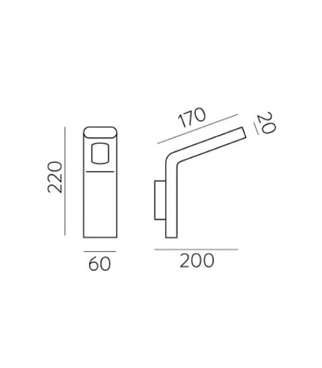 Aplique de pared exterior antracita Zen LED IP65 - ACB