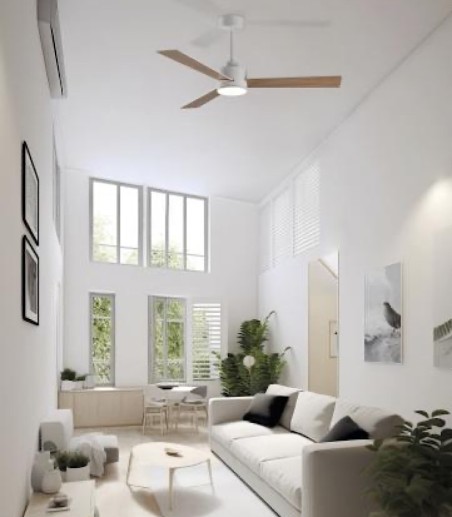 Ventilador de techo Shamal blanco con luz LED - ACB