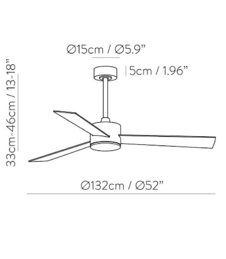 Ventilador de techo Shamal blanco con luz LED - ACB