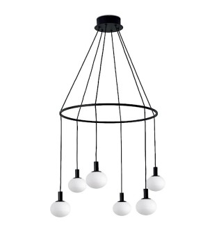 Lámpara de techo colgante 6L MD1918-6BK - Ineslam