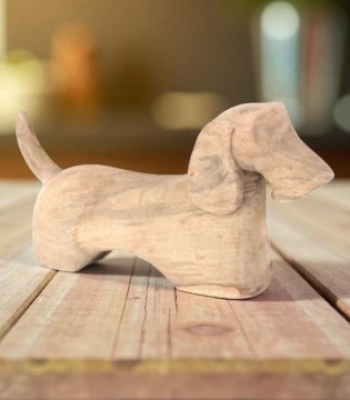 Escultura madera TERRIER 43X9X23 2