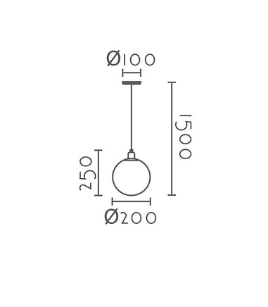 Dimensiones Lámpara de techo tulipa esférica MD4286 - Ineslam