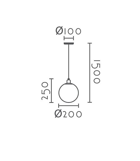 Dimensiones Lámpara de techo tulipa esférica MD4286 - Ineslam