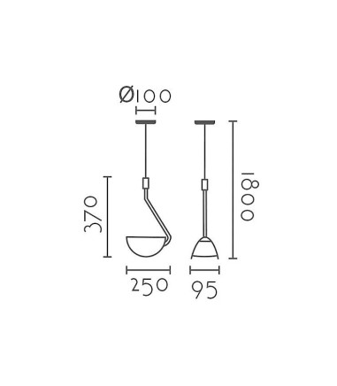 Dimensiones Lámpara de techo colgante MD2141-BK - Ineslam