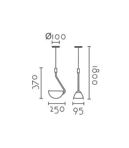 Dimensiones Lámpara de techo colgante MD2141-BK - Ineslam