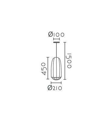 Lámpara de techo colgante MD1087-BK - Ineslam